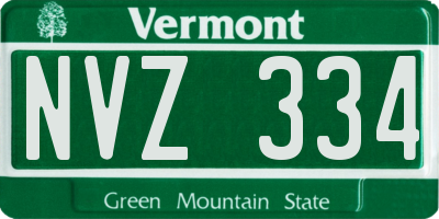 VT license plate NVZ334