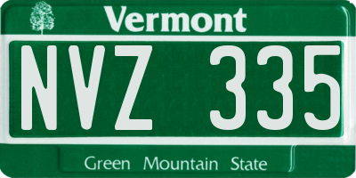 VT license plate NVZ335