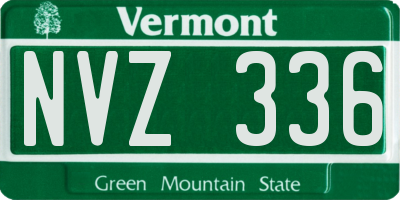 VT license plate NVZ336