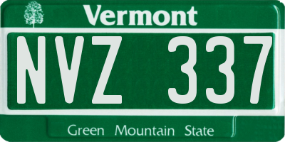 VT license plate NVZ337