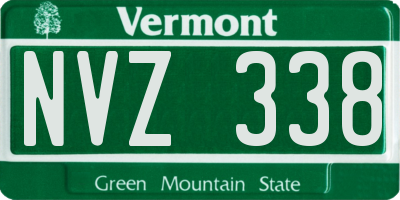 VT license plate NVZ338