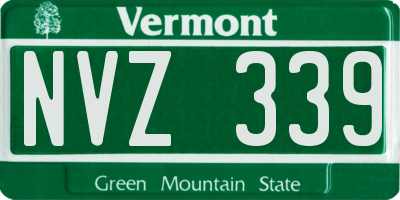 VT license plate NVZ339