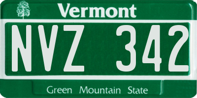VT license plate NVZ342