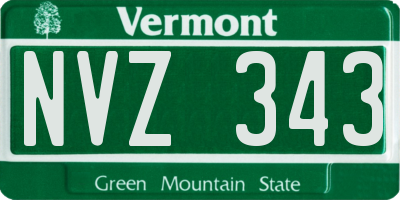 VT license plate NVZ343