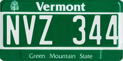 VT license plate NVZ344
