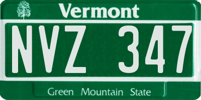 VT license plate NVZ347