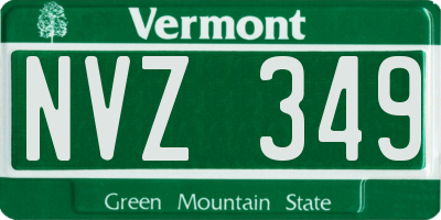 VT license plate NVZ349