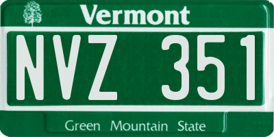 VT license plate NVZ351