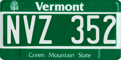 VT license plate NVZ352