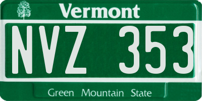 VT license plate NVZ353
