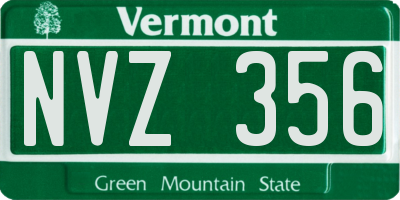 VT license plate NVZ356