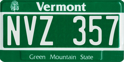 VT license plate NVZ357
