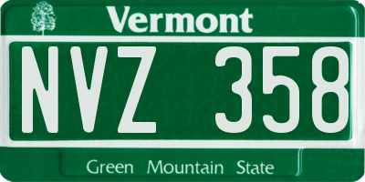 VT license plate NVZ358
