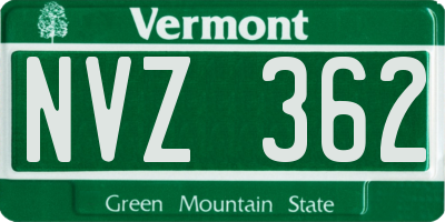 VT license plate NVZ362