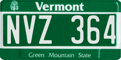 VT license plate NVZ364