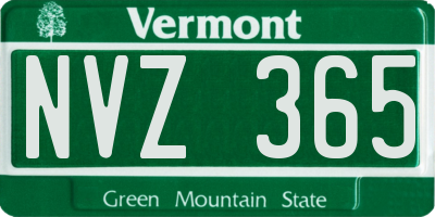 VT license plate NVZ365