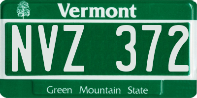 VT license plate NVZ372