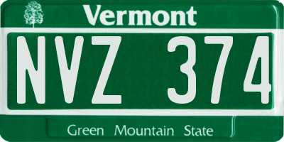 VT license plate NVZ374