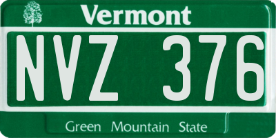 VT license plate NVZ376