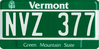 VT license plate NVZ377