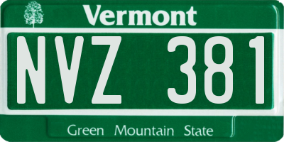VT license plate NVZ381