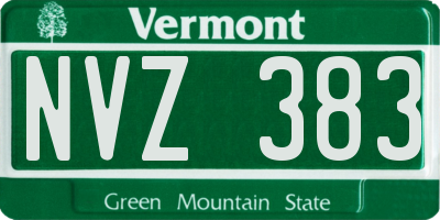 VT license plate NVZ383