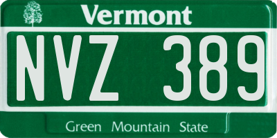 VT license plate NVZ389