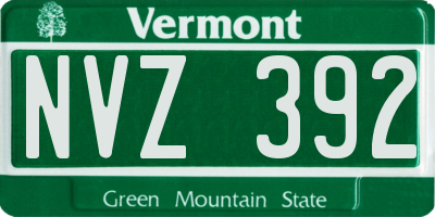 VT license plate NVZ392