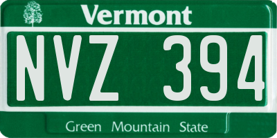 VT license plate NVZ394