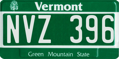 VT license plate NVZ396