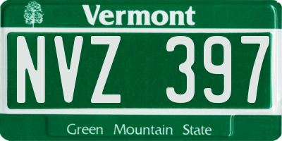 VT license plate NVZ397