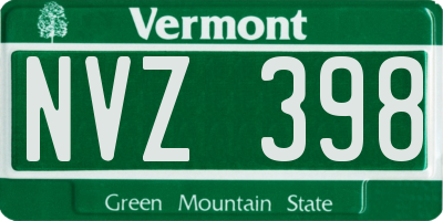 VT license plate NVZ398