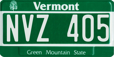 VT license plate NVZ405