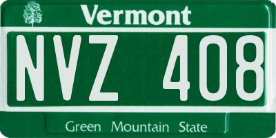 VT license plate NVZ408