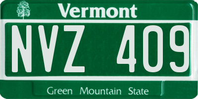 VT license plate NVZ409