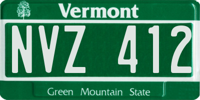 VT license plate NVZ412