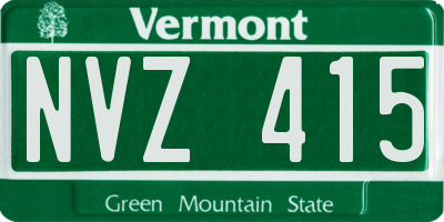 VT license plate NVZ415