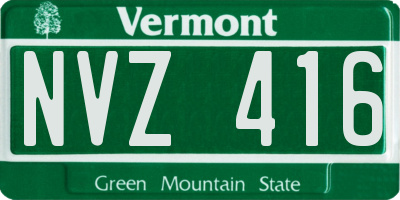 VT license plate NVZ416