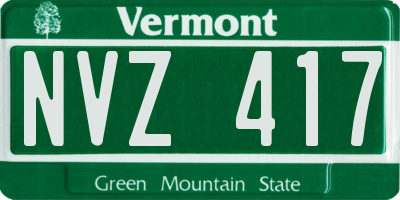 VT license plate NVZ417