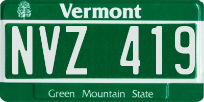 VT license plate NVZ419
