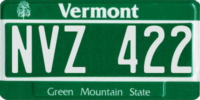 VT license plate NVZ422