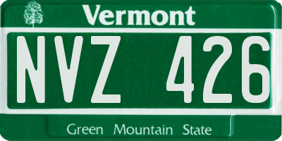 VT license plate NVZ426