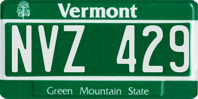 VT license plate NVZ429