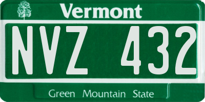 VT license plate NVZ432