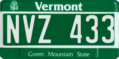 VT license plate NVZ433