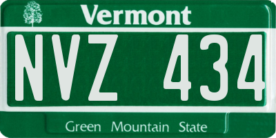 VT license plate NVZ434