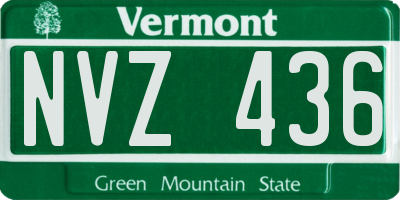 VT license plate NVZ436