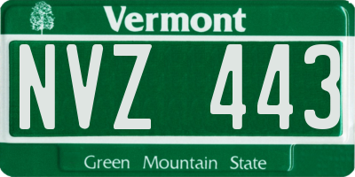VT license plate NVZ443