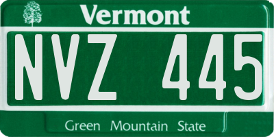 VT license plate NVZ445
