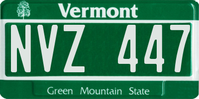 VT license plate NVZ447